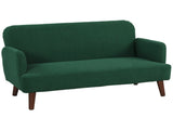 Velvet Feel Fabric 2 Seater Sofa, Small Sofa Loveseat with 21cm Thick Padding and Wood Legs, Dark T3398P548081