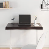 Table Top Dark Brown 80x50x cm Treated Solid Wood Live Edge 364009