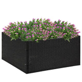 Garden Planter Black 80x80x40 cm Poly Rattan 319171
