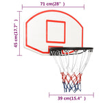 ZNTS Basketball Backboard White 71x45x2 cm Polyethene 93664