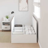 Storage Bed Frame White 100 x 200 cm Engineered Wood 3335349