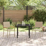 Garden Stacking Chairs 2 pcs Cream and Brown 42006827