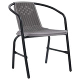 Garden Chair Set of 2 Black Plastic Rattan, Steel Standard 312494