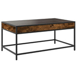 ZNTS Coffee Table with Infinity LED Smoked Oak 90x50x41 cm 847689