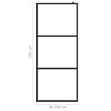 Walk-in Shower Wall with Clear ESG Glass Black 100x195 cm 149150