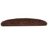 Stair Mats 15 pcs 65x21x4 cm Brown Half Round Large 133903