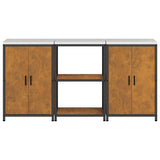 Kitchen Storage Set HATTEM 3 pcs Rusty Steel 3392700