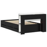 Bed Frame with Storage Black 90 x 190 cm Engineered Wood 3433919