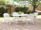 Garden Dining Set 5 pcs White Aluminium 3334646