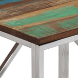 Console Table Silver Stainless Steel and Solid Wood Reclaimed 349992