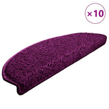 Stair Mats 10 pcs 65x21x4 cm Violet Half Round Large 149809