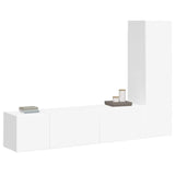 3 Piece TV Cabinet Set White Engineered Wood 3078656