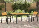 Garden Dining Set 3 pcs Black Solid Acacia Wood 3284413