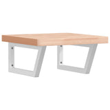 Basin Shelf Wall Mounted Steel and Solid Wood Beech 3302422