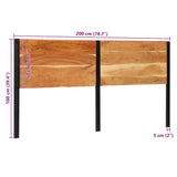 Headboard 200 cm Solid Wood Acacia and Iron 4017560