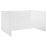Coffee Table High Gloss White 80x55.5x41.5 cm Engineered Wood 809680