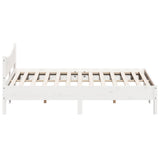 Bed Frame without Mattress White 200x200 cm Solid Wood Pine 3216358