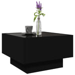 ZNTS Coffee Table with LED Black 50x50x30 cm Engineered Wood 847505