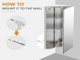 Stainless Steel Wall mounted Bathroom Corner Mirror Storage Cabinet Single Door 300mm T3398P343227
