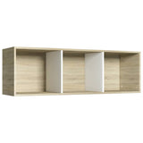 ZNTS Book Cabinet/TV Cabinet White and Sonoma Oak 36x30x114 cm Engineered Wood 800140