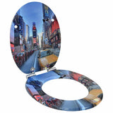 Soft-Close Toilet Seat Multicolour 44 x 38 cm MDF board 42027181
