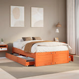 Bed Frame without Mattress with Drawers Wax Brown 135x190 cm Double Solid Wood Pine 3308821
