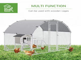 Walk In Chicken Run Galvanised Chicken Coop Hen Poultry House Cage Pet Playpen Garden with T3398P350078