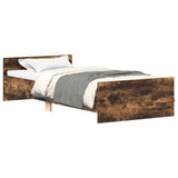Bed Frame without Mattress Smoked Oak 75x190 cm Engineered Wood 835950