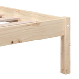 Bed Frame Natural Pine Solid Pine Wood Double Durable Bed Frame 3101213