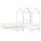 Day Bed and Bench Set with Roof without Mattress White 80x200 cm 3282219