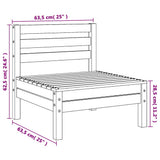 Garden Middle Sofas 2 pcs Grey Solid Pinewood 806589