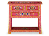Sideboard with Drawers Solid Mango Wood Pink Hand Painted 244841