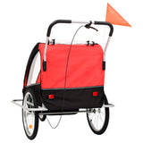 2-in-1 Bike Trailer & Stroller Black and Red 91375