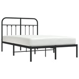 Bed Frame Black Powder-Coated Steel 120x190 cm Small Double 352575