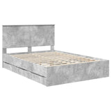 Bed Frame with Drawer Concrete Grey 140 x 200 cm Engineer Wood 3409464