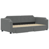 Daybed with Trundle&Drawers without Mattress Dark Grey 90x190 cm Single 3197710