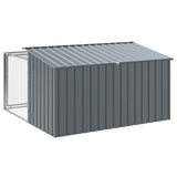 Dog House with Run Anthracite 197x194x110 cm Galvanised Steel 3214224