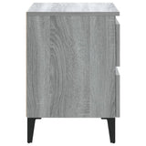 Bed Cabinets with Metal Legs 2 pcs Grey Sonoma 40x35x50 cm 813131