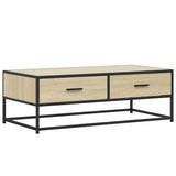 ZNTS Coffee Table Sonoma Oak 100x50x35 cm Engineered Wood and Metal 848780