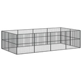 Dog Playpen 12 Panels Black Galvanised Steel 3209554