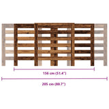 Radiator Cover Old Wood 205 x 21.5 x 83.5 cm Engineered Wood 852724