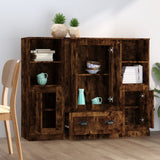 Highboards 3 pcs Smoked Oak Engineered Wood 3185324