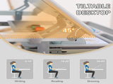 Kids Desk and Chair Set, Student Adjustable Writing Desk, with Drawer, Pen Slot, Hook - Grey T3398P347711