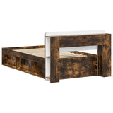 Bed Frame with Storage Smoked Oak 80 x 200 cm Engineered Wood 3433324