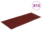 Stair Mats Self-adhesive 15 pcs 60x25 cm Bordeaux Red Rectangular 326916