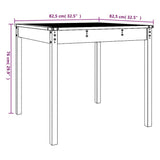 Garden Table White 82.5x82.5x76 cm Solid Wood Pine 823963