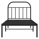 Bed Frame Black Powder-coated Steel Single Bed Frame 353628