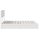 Storage Bed with Headboard White 140 x 190 cm Engineered Wood 3411569