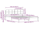 Bed Frame with Upholstered Headboard Black 135 x 190 cm 877991