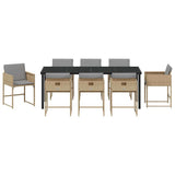 Garden Dining Set 9 pcs Beige Poly Rattan 3380740